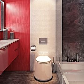 Яркий дизайн совмещенного санузла